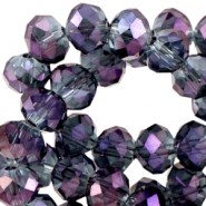 Top Glas Facett Perlen 8x6mm rondellen Montana - violet diamond coating